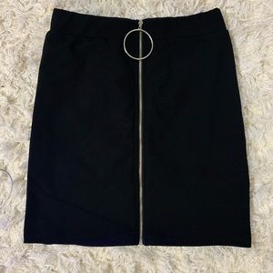 Black mini skirt